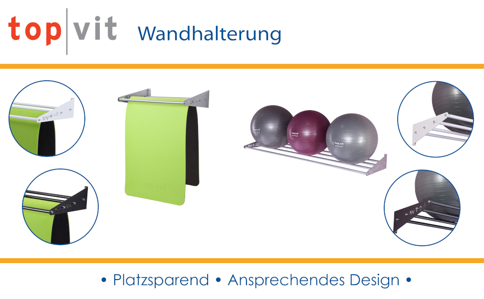 Wandhalterung für Gymnastikbälle und Gymnastikmatten