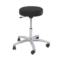 Polsterhocker mit Aluminium-Fußkreuz (45-60 cm) Schwarz