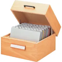Karteikasten aus Holz, A5 quer ca. 1500 Karten 