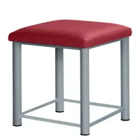Therapiehocker eckig mit Verstärkung 45 cm | Silber | Bordeaux