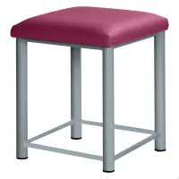 Therapiehocker eckig mit Verstärkung 55 cm | Silber | Beere