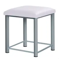 Therapiehocker eckig mit Verstärkung 50 cm | Silber | Weiß