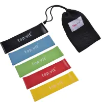 top | vit® loops XL - Fitness-Loops 5er Set - inkl. Mesh-Bag