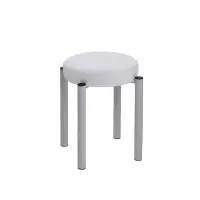 Gymnastikhocker rund mit 7cm Komfort-Polsterung 50 cm | Silber | Weiß