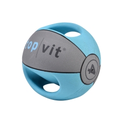 top | vit® double.grip 4.0 - der Medizinball mit Griffen - Ausstellungsstück 4 kg, hellblau, ca. Ø 23 cm