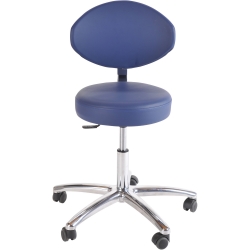 Polsterhocker mit Rückenlehne und Aluminium-Fußkreuz (45-60 cm) anthrazit