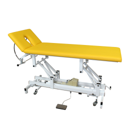 Gebrauchtliege 2-tlg., Elektrik, mit neuen Polster und Fußschalter 