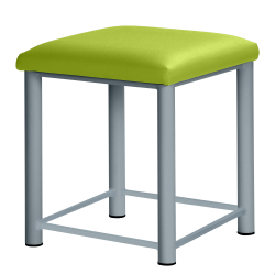 Therapiehocker eckig mit Verstärkung 50 cm | Silber | Grasgrün