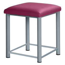 Therapiehocker eckig mit Verstärkung 55 cm | Silber | Beere