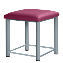 Therapiehocker eckig mit Verstärkung 45 cm | Silber | Beere