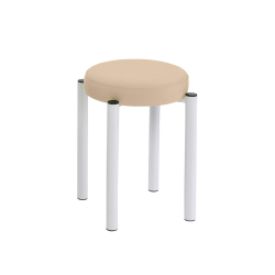 Gymnastikhocker rund mit 7cm Komfort-Polsterung 55 cm | Weiß | Elfenbein