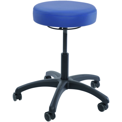 Polsterhocker mit Ringauslösung und Kunststoff-Fußkreuz (45-60 cm) eisblau