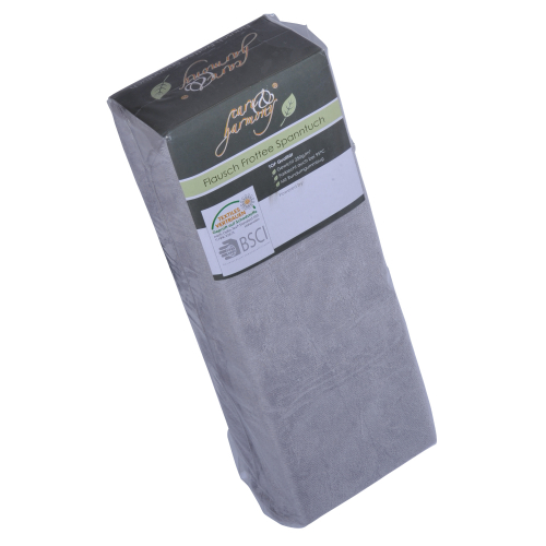 Flausch-Frottee-Spanntuch, 60/190 - 80/200 cm 60/190 - 70/200 cm | platin