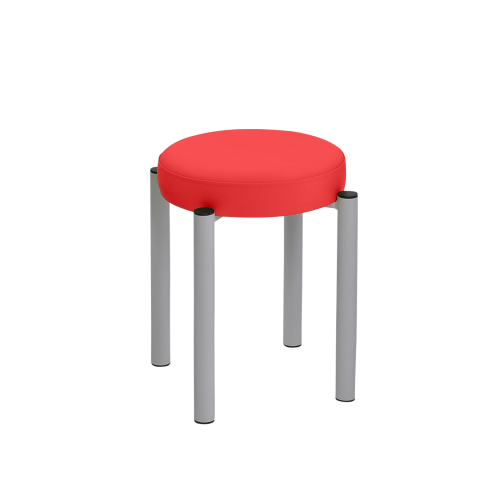 Gymnastikhocker rund mit 7cm Komfort-Polsterung 50 cm | Silber | Kirsch