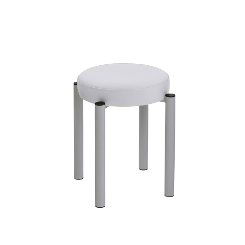 Gymnastikhocker rund mit 7cm Komfort-Polsterung 50 cm | Silber | Weiß