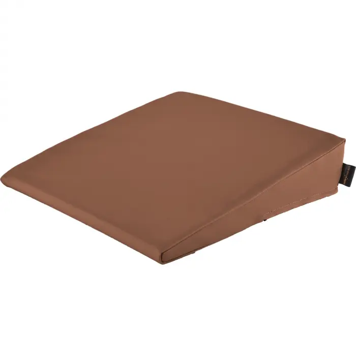 Keilkissen mit Kunstlederbezug 40x40x10/2 cm | Mocca