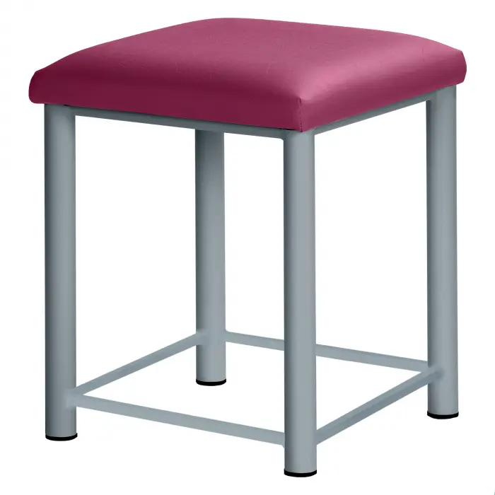 Therapiehocker eckig mit Verstärkung 55 cm | Silber | Beere