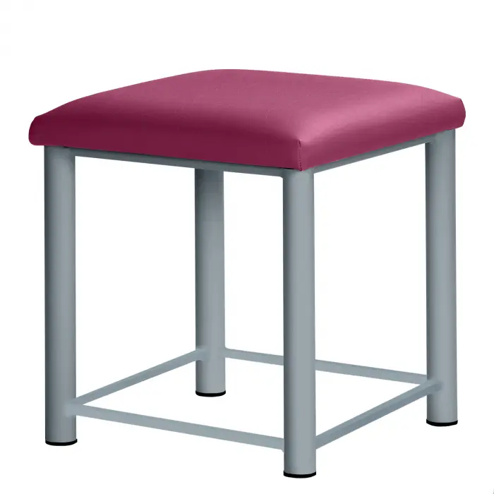 Therapiehocker eckig mit Verstärkung 45 cm | Silber | Beere