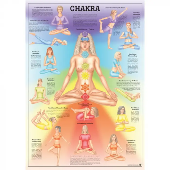 Lehrmittel "CHAKRA" Lehrtafel 70 x 100 cm | unlaminiert