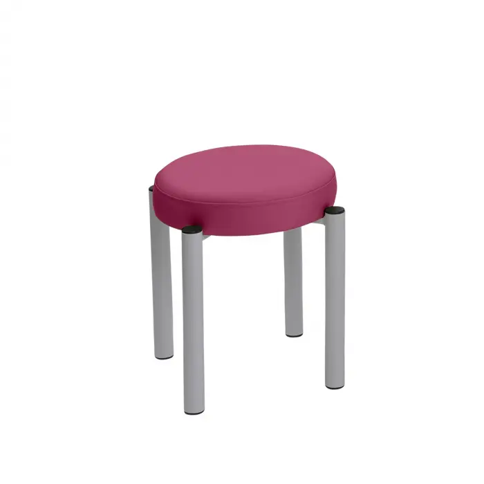 Gymnastikhocker rund mit 7cm Komfort-Polsterung 45 cm | Silber | Beere