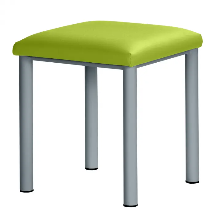 Therapiehocker eckig 50 cm | Silber | Grasgrün