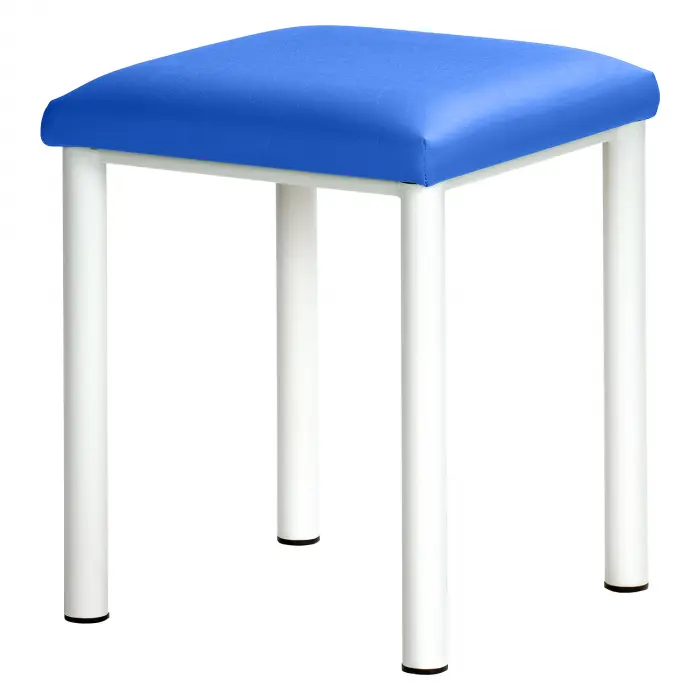 Therapiehocker eckig 55 cm | Weiß | Eisblau