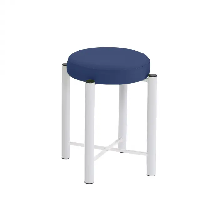 Gymnastikhocker Pro, Rundhocker mit Verstärkung und 7 cm Komfort-Polsterung 55 cm | Weiß | Royal