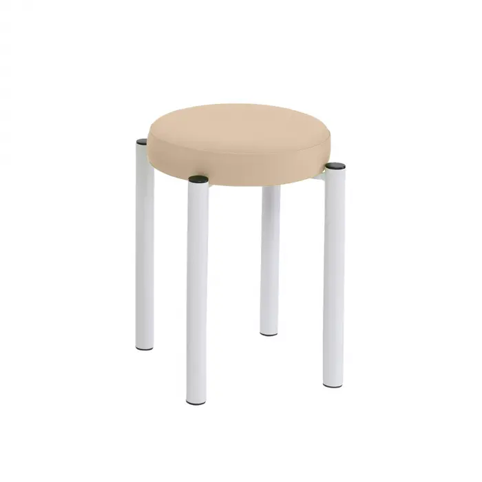 Gymnastikhocker rund mit 7cm Komfort-Polsterung 55 cm | Weiß | Elfenbein