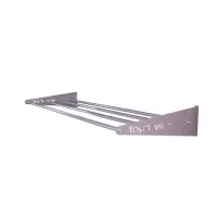 top | vit® Wandhalterung, ca. 125 cm 4 Ablagestangen | silber