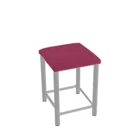 Therapiehocker eckig mit Verstärkung 55 cm | Silber | Beere