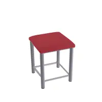 Therapiehocker eckig mit Verstärkung 45 cm | Silber | Bordeaux