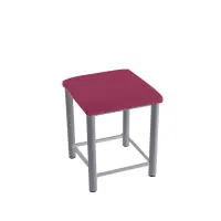 Therapiehocker eckig mit Verstärkung 45 cm | Silber | Beere