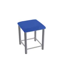Therapiehocker eckig mit Verstärkung 45 cm | Silber | Atoll