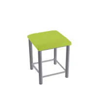 Therapiehocker eckig mit Verstärkung 45 cm | Silber | Grasgrün