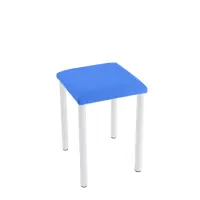 Therapiehocker eckig 55 cm | Weiß | Eisblau