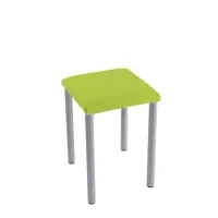 Therapiehocker eckig 55 cm | Silber | Grasgrün