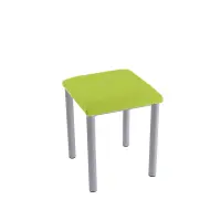 Therapiehocker eckig 45 cm | Silber | Grasgrün