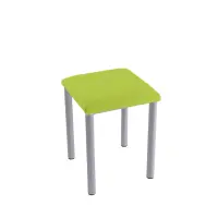 Therapiehocker eckig 50 cm | Silber | Grasgrün