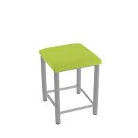 Therapiehocker eckig mit Verstärkung 50 cm | Silber | Grasgrün