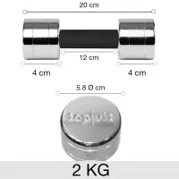 top | vit® chrom.dumbbell 2,0 kg | Stück