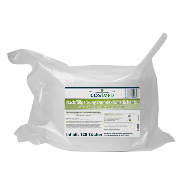 cosiMed Desinfektionstücher XL  im Eimer / Nachfüllpack (120 Stück)