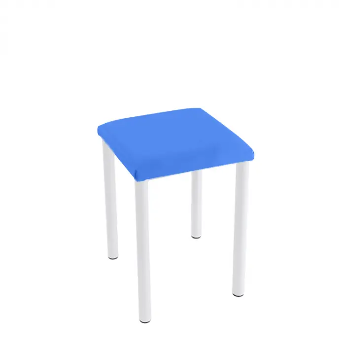 Therapiehocker eckig 55 cm | Weiß | Eisblau