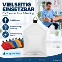 Sandsack mit Ring 3,0 kg - ca. 37 x 25 cm | weiß