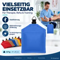 Sandsack mit Ring 3,0 kg - ca. 37 x 25 cm | eisblau