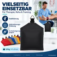 Sandsack mit Ring 3,0 kg - ca. 37 x 25 cm | schwarz