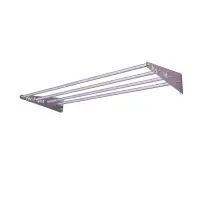 top | vit® Wandhalterung, ca. 125 cm 4 Ablagestangen | silber