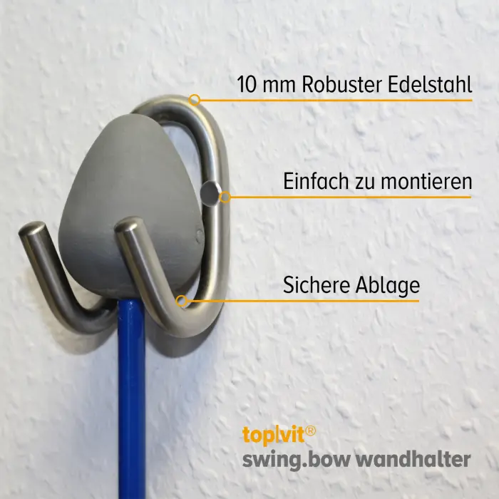 top|vit® swing.bow wandhalter, Edelstahl