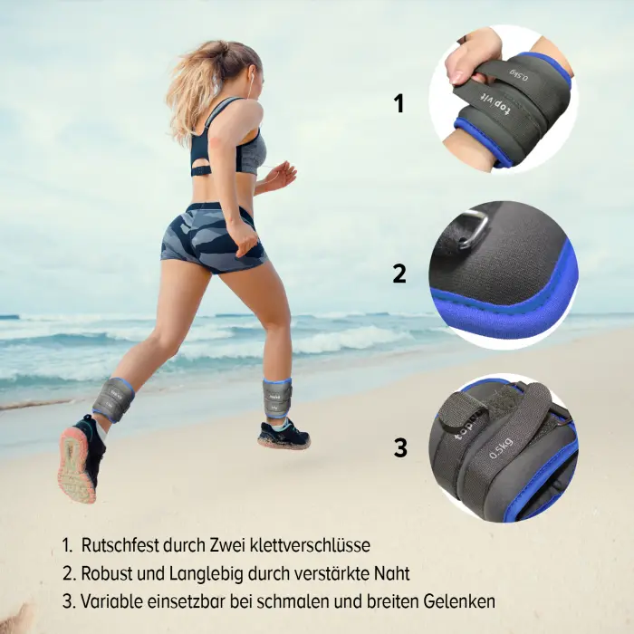 top | vit® gewichts.manschetten soft 4er Set, je 1 Paar (8 Stück)