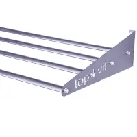 top | vit® Wandhalterung, ca. 125 cm 4 Ablagestangen | silber