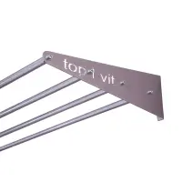 top | vit® Wandhalterung, ca. 180 cm 4 Ablagestangen | silber